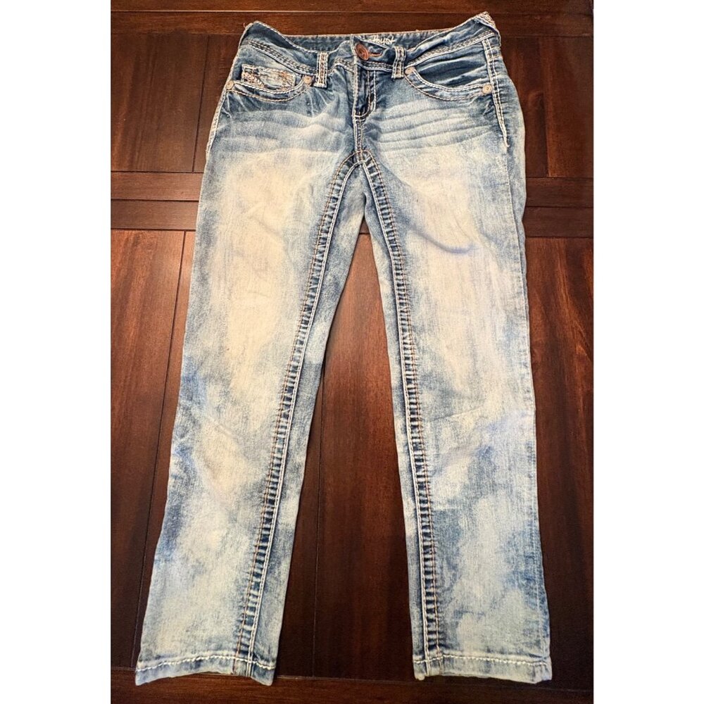 Amethyst Acid Wash Girls Jeans Size 3 Cotton Blend cropped